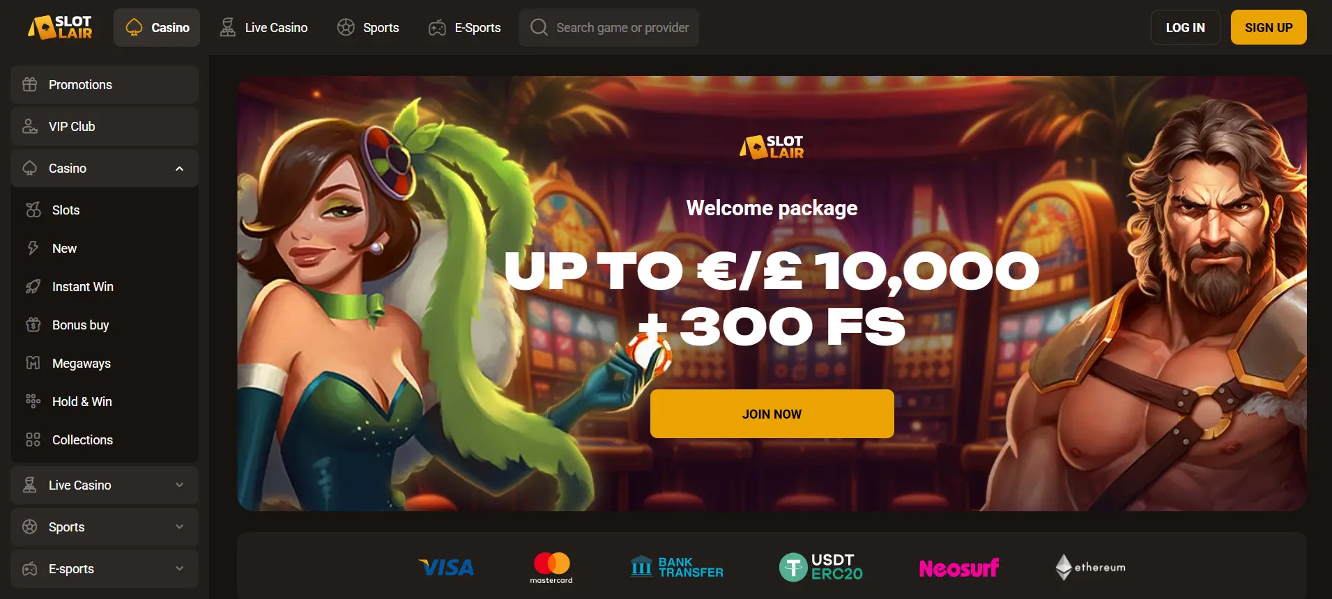 Welkomstbonus van Slotlair Casino